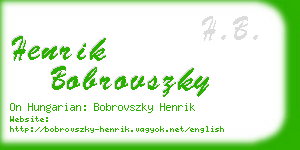 henrik bobrovszky business card